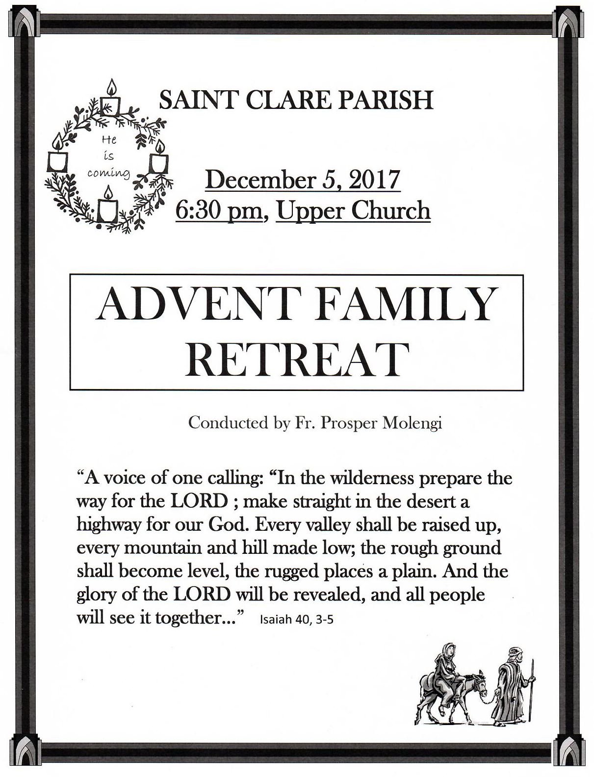 Advent Family Retreat – St. Clare Parish